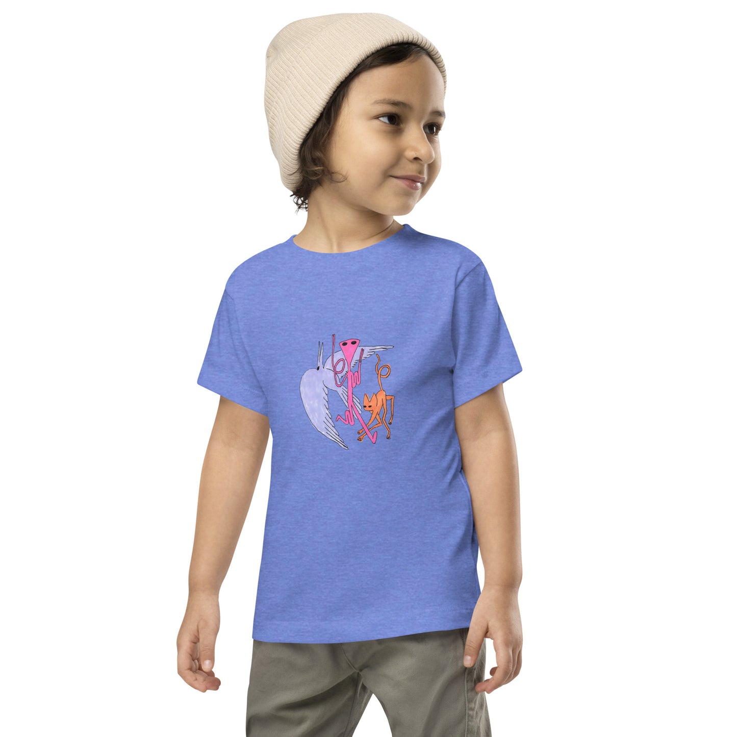 Toddler Alien Cat Bird Short Sleeve Tee